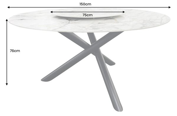 Okrúhly jedálenský keramický stôl Ganya 150 cm viacfarebný