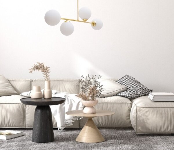 Luster na tyči FIRA 4xE27/60W/230V zlatá
