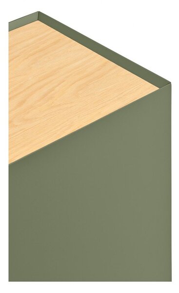 Zelená/v prírodnej farbe nízka komoda v dekore duba 165x78 cm Arista – Teulat
