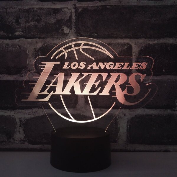 Beling 3D lampa, Los Angeles Lakers, 7 farebná S493