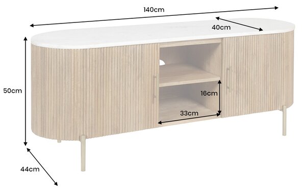 Dizajnový TV stolík Raghuvir 140 cm hnedé mango