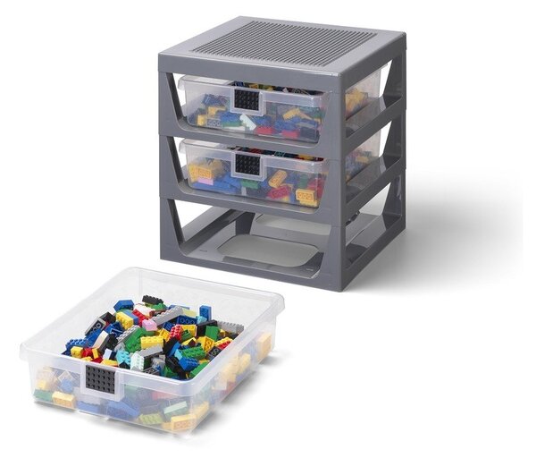 Sivý organizér s 3 zásuvkami LEGO® Storage
