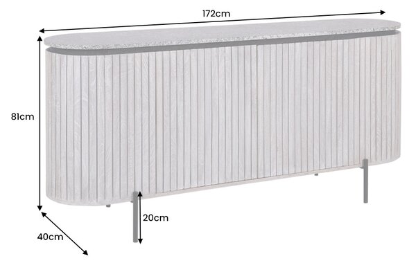 Dizajnová komoda Xeraphina 172 cm sivé mango
