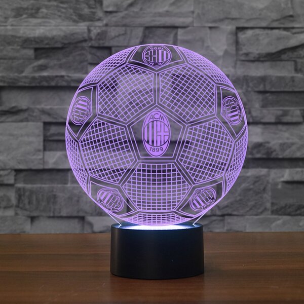 Beling Detská lampa, Lopta s logom AC Miláno, 7 farebná QS192