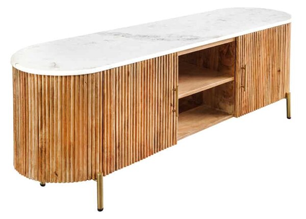 Dizajnový TV stolík Raghuvir 140 cm hnedé mango