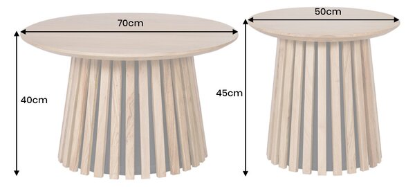 Sada konferenčných stolíkov Wadeline 70 cm akácia