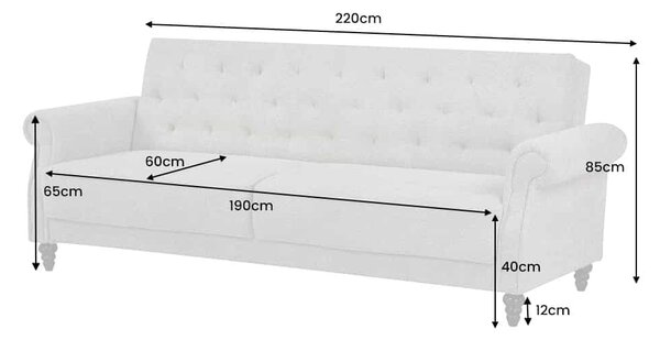 Dizajnová rozkladacia sedačka Talise 220 cm sivo-hnedá
