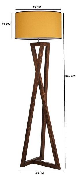 Stojacia lampa v horčicovej a hnedej farbe s textilným tienidlom (výška 149 cm) Maçka – Opviq lights