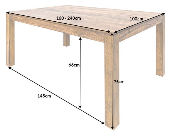 Jedálenský stôl z masívu rozkladací Las Palmas 160-240cm