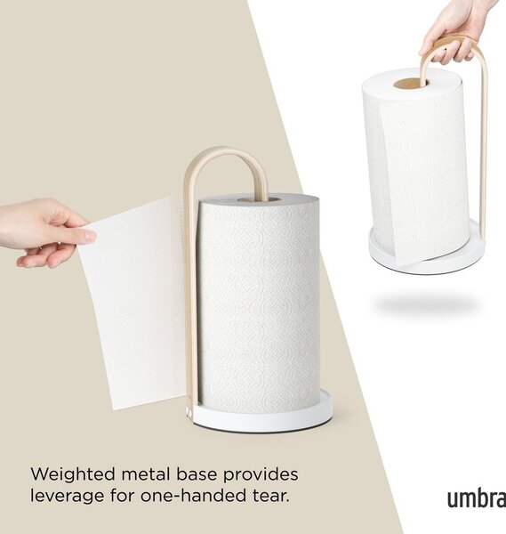 Biely drevený stojan na papierové utierky ø 17 cm Bellwood – Umbra