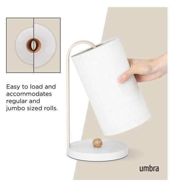 Biely drevený stojan na papierové utierky ø 17 cm Bellwood – Umbra