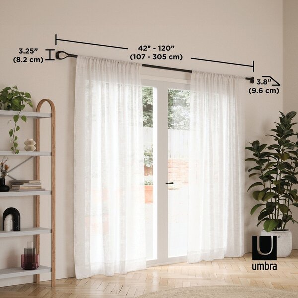 Oceľová roztiahnuteľná garniža 107 - 305 cm Loop – Umbra
