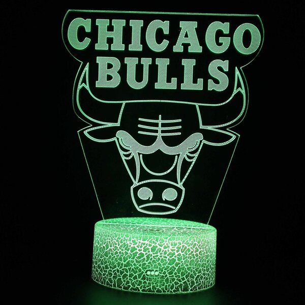 Beling 3D lampa, 3D lampa Chicago Bulls, 7 farebná LKAX54F