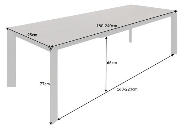 Rozťahovací jedálenský stôl Narissara 180-240 cm antracit