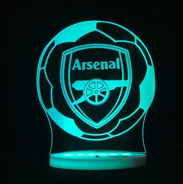 Beling 3D lampa, 3D lampa Arsenal v lopte,futbalový darček, 16 farebná SF203