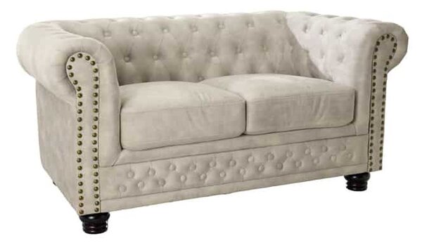 Dizajnová dvojsedačka Chesterfield 150 cm šampanský zamat