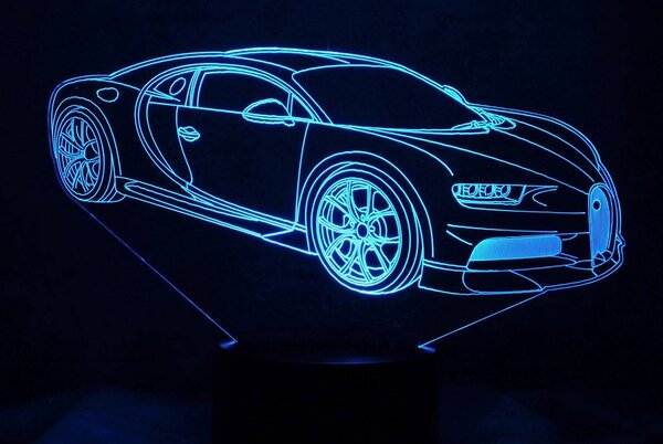 Beling 3D lampa,Bugatti Veyron , 7 farebná DAK1JDTFDFV2