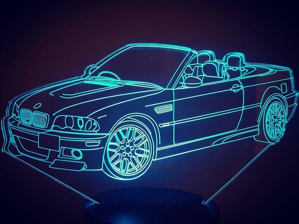 Beling 3D lampa,BMW M3 cabriolet , 7 farebná DFJWQDFV2HHW