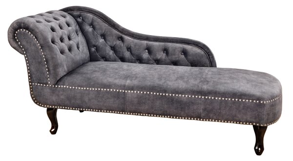 Dizajnová leňoška Chesterfield 170 cm sivý zamat