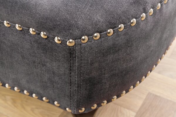 Dizajnová leňoška Chesterfield 170 cm sivý zamat