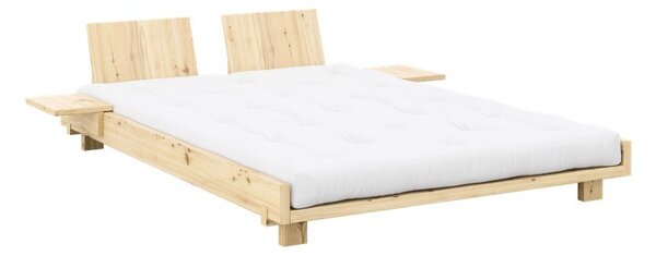 Dvojlôžková posteľ z borovicového dreva s roštom v prírodnej farbe 140x200 cm Social Bed – Karup Design