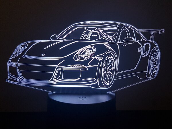 Beling 3D lampa,Porsche 911 GT3 RS, 7 farebná DA1JTFDFV2