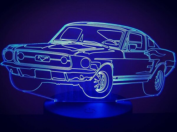 Beling 3D lampa,Ford Mustang , 7 farebná DFJE58