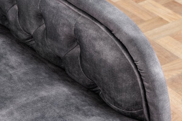 Dizajnová leňoška Chesterfield 170 cm sivý zamat