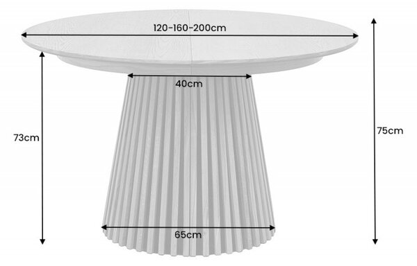Rozťahovací jedálenský stôl Wadeline 120-160-200 cm tmavý dub