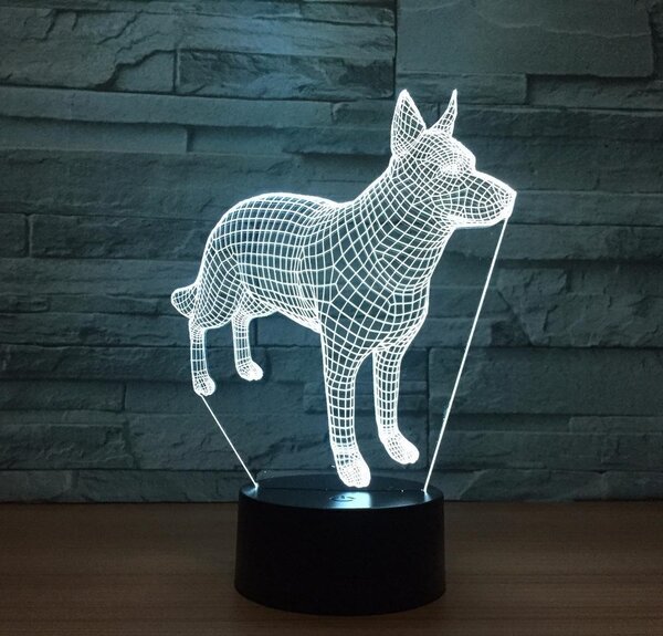 Beling 3D lampa, Nemecký ovčiak, 7 farebná S42QA875STA