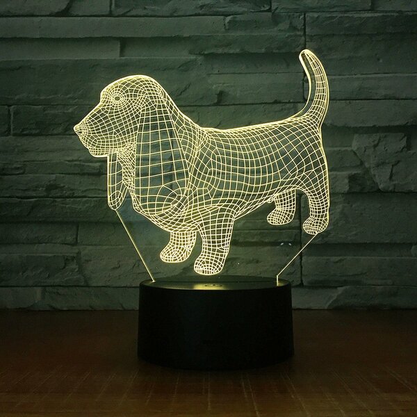Beling 3D lampa,poľovnícky pes , 7 farebná SQWASTA