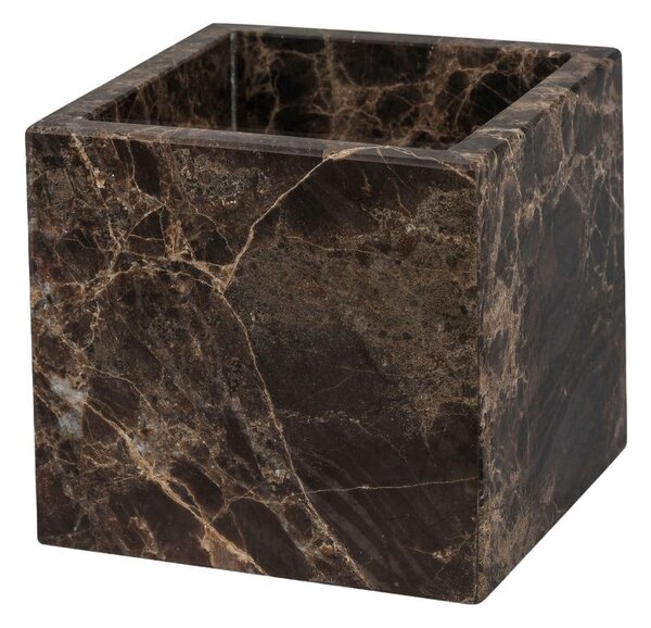 Tmavohnedý mramorový kúpeľňový organizér na vatové tampony Marble – Mette Ditmer Denmark