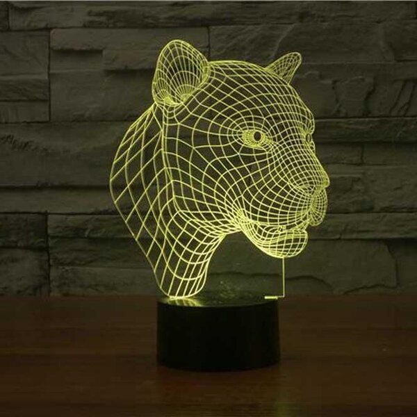 Beling 3D lampa, Hlava tigra , 7 farebná S4PLNC