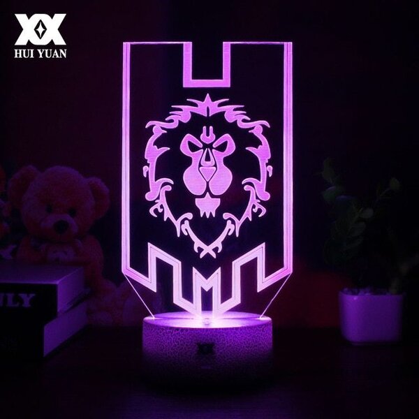 Beling 3D lampa,WOW , 7 Farebná S1AQQY2