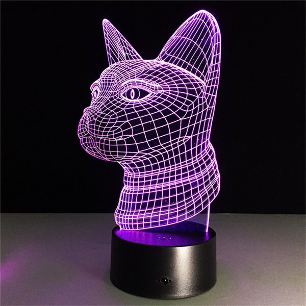 Beling 3D lampa, egyptská mačka, 7 farebná S4ASCS32