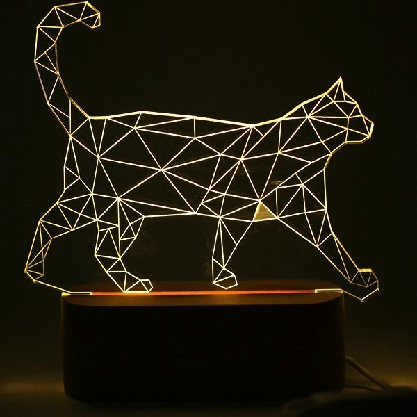Beling 3D lampa, mačka, 7 farebná S4ASC313
