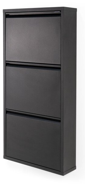 Čierna kovová výklopná skrinka na topánky 50x103x15 cm Billy – Spinder Design