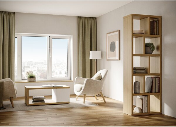 Knižnica v dekore duba v prírodnej farbe 70x198 cm Berlin – TemaHome