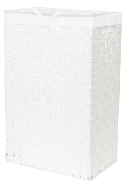 Biely viskózny kôš na bielizeň s vekom Compactor Laundry Basket Linen, výška 60 cm