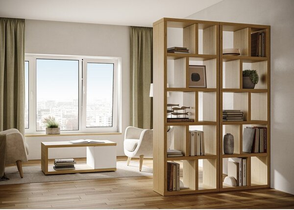 Knižnica v dekore duba v prírodnej farbe 70x198 cm Berlin – TemaHome