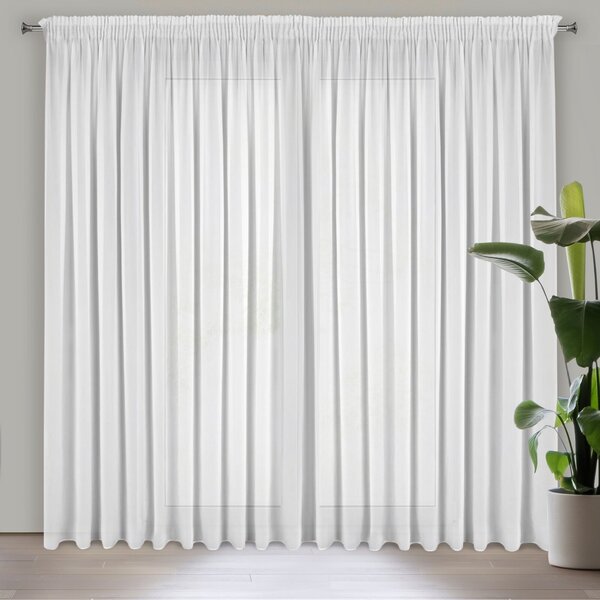 ZÁCLONA DALIA NA PÁSKE 350X270 CM BIELA
