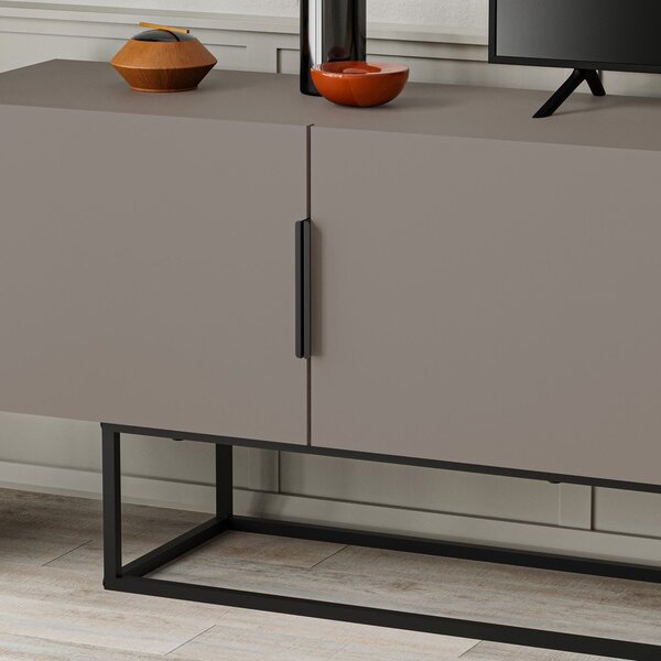Sivo-béžový TV stolík 200x55 cm Titan – Marckeric