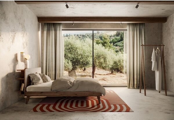 Hnedá dvojlôžková posteľ z borovicového dreva s roštom 180x200 cm Retreat – Karup Design