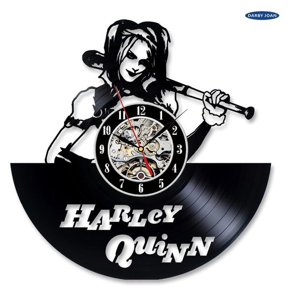 Beling vinylové nástenné hodiny Harley Quinn čierne, 59A36Q