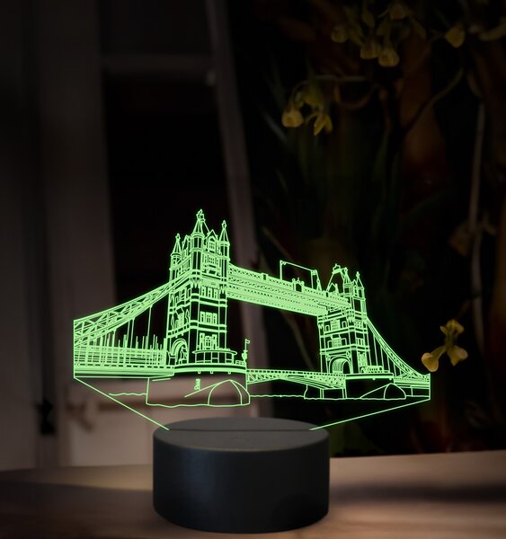 Beling 3D lampa,Tower Bridge London, 16 farebná SMSL5T8