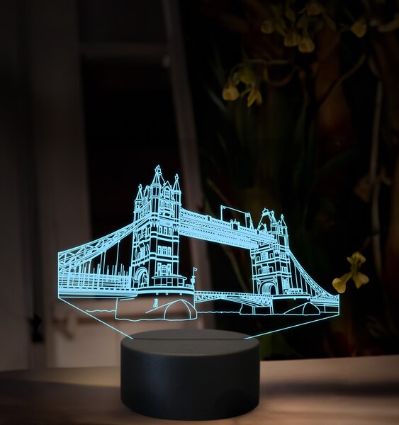 Beling 3D lampa,Tower Bridge London, 16 farebná SMSL5T8