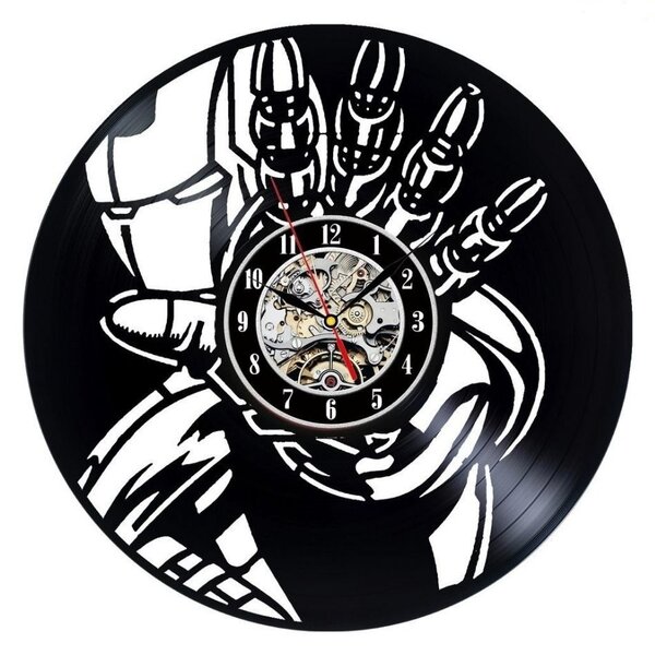 Beling vinylové nástenné hodiny Iron Man 2 čierne, 59A36Q57J