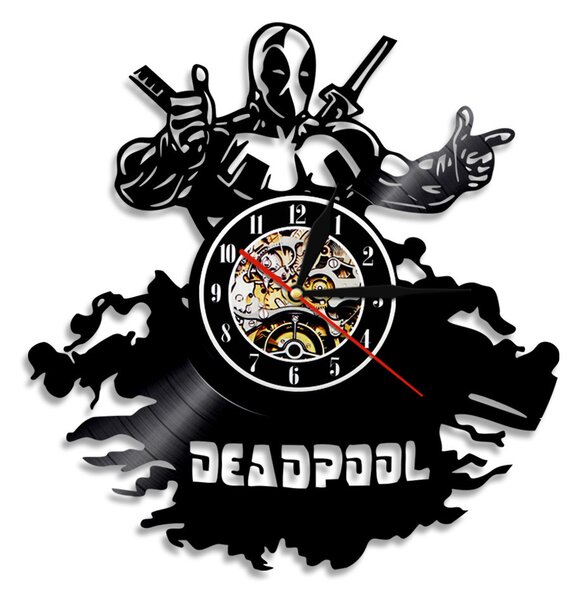 Beling vinylové nástenné hodiny Deadpool čierne, 59GDDS5FA