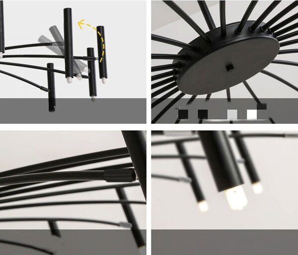 Toolight Toolight, stropná lampa 15xG9 APP1196-15CP, čierna, OSW-40113