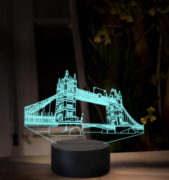 Beling 3D lampa,Tower Bridge London, 16 farebná SMSL5T8